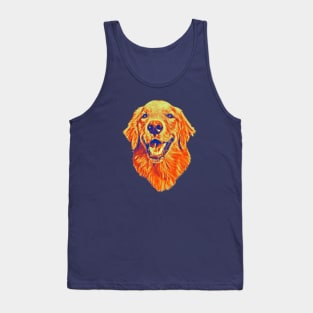 Golden Retriever Smiling Red Tritone Tank Top